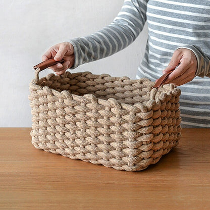 Chunky Woven Rope Storage Basket - 2 Basket Set