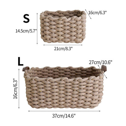 Chunky Woven Rope Storage Basket - 2 Basket Set