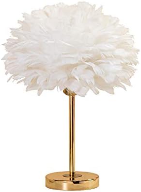 Elegant Feather Table Lamp - Gold pole -45cm
