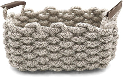 Chunky Woven Rope Storage Basket - 2 Basket Set