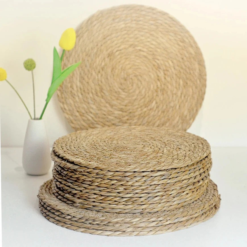 Handwoven Natural Seagrass Placemats - Set of 4