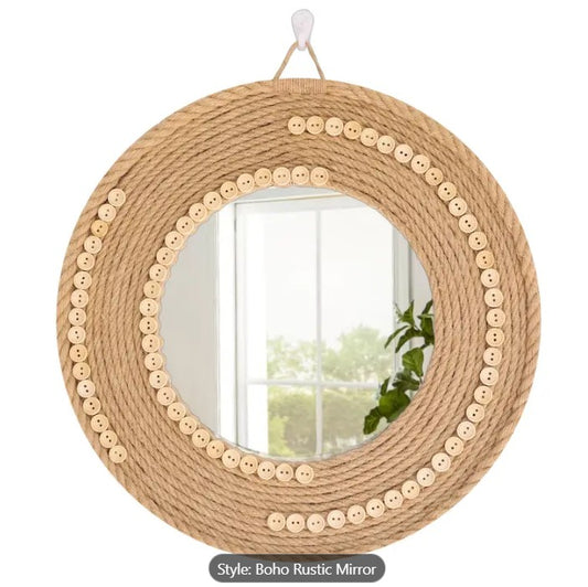 Boho Rustic Rope Wall Mirror