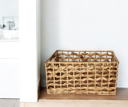 Handwoven Rectangular Storage Basket