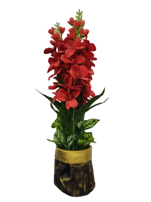 Orchid -Artificial Plant -Brown & Gold Planter