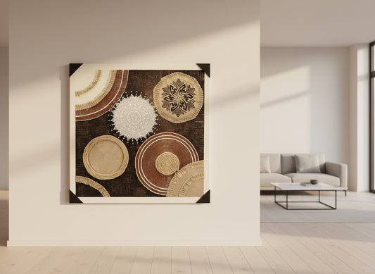 Modern Abstract Mandala Wall Art – Earth Tones Canvas Décor